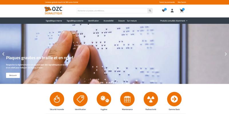 Commercial website OZC Signalétique - Vue 1